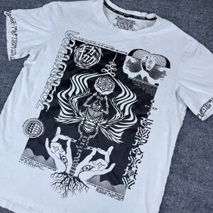 Rage Nation Mens Graphic Shirt White Resonate Greater Existence Short Sleeve L